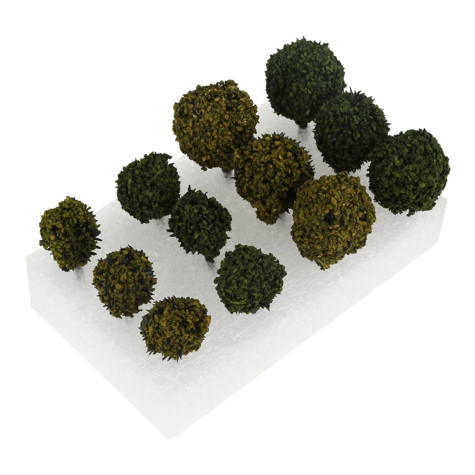 SPPEOUKJ 24Pcs Mixed Bush Trees Model DIY Miniature Vegetation Groups Shrubs Terrain Railroad Landscape Layout Scenery