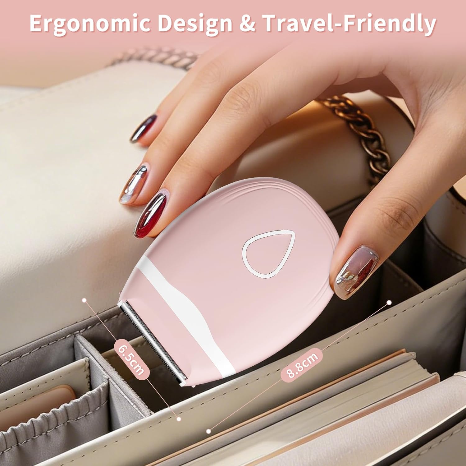 Lady Shaver for Women - 3 Blades Painless Mini Electric Razor for Smooth Groom - Waterproof Wet Dry Electric Foil Shaver - Portable Razor for Face Bikini Arm Leg Sensitive Skin Teen Lady on Trip Home