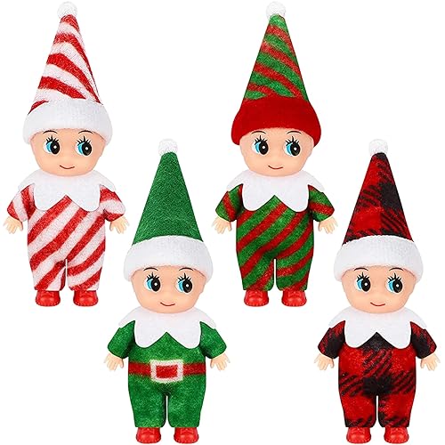 Christmas Tiny Elf Doll, Miniature Elf Toys for Christmas Decorations, Stocking Stuffers, Holiday Decoration Accessories, New Year Xmas Gifts for Girls Boys Kids Grandkids Adults - Style2
