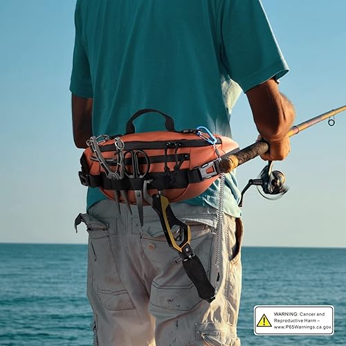 Miniatura 6 de THKFISH Riñonera de pesca, bolsa de aparejos de pesca, riñonera impermeable para mujeres y hombres, bolsa portátil