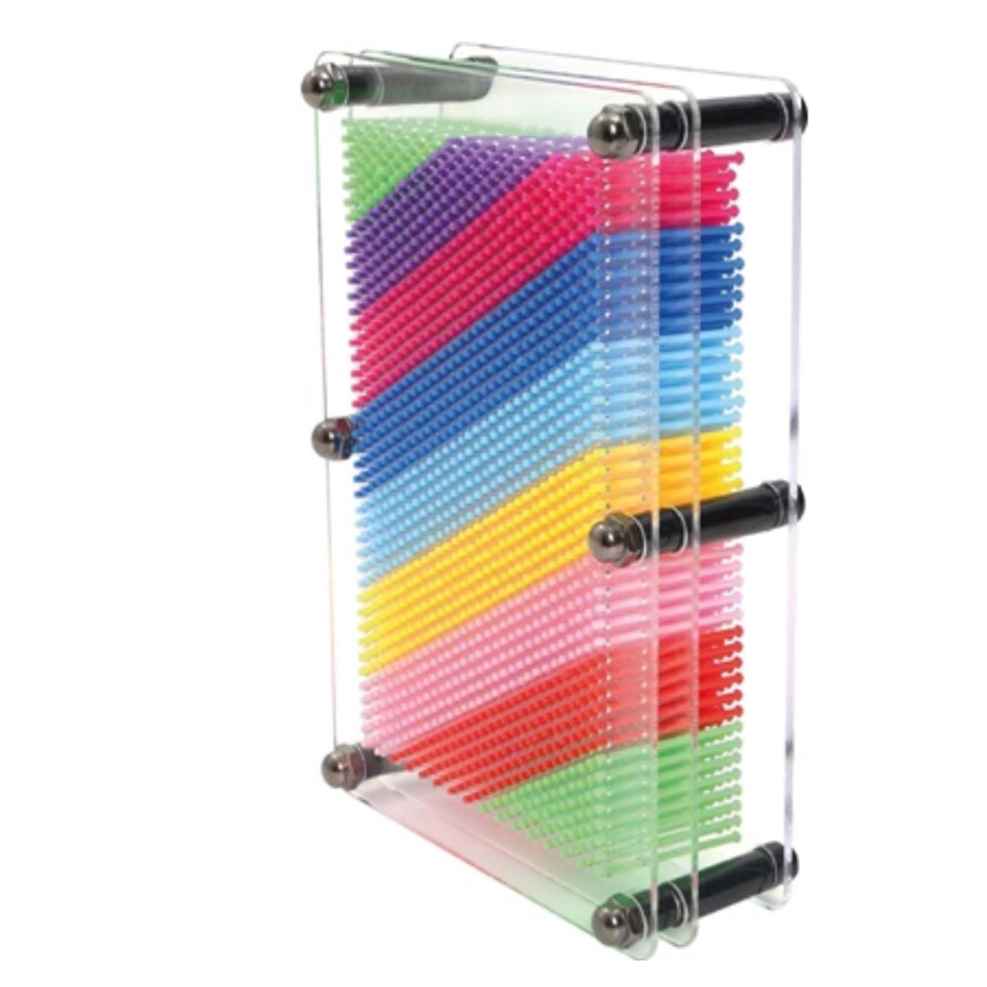 MAXPERKX Rainbow Pin Art Impression Toy/Ideal for Home and Office/Novelty Fun Gift / 3D Fun Desktop Sculpture Gadget/Classic Retro Game