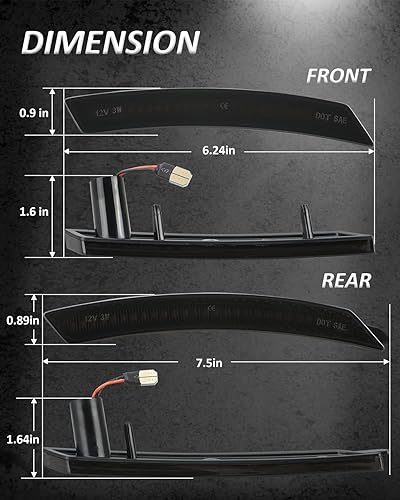 Miniatura 5 de Bestview Conjunto de luz de posición lateral compatible con MINI Cooper R55 R56 R57 R58 R59 R60 R61 2007-2015, luces de parachoques delantero ámbar