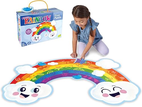 Peaceable Kingdom Puzzle de piso de arco iris brillante