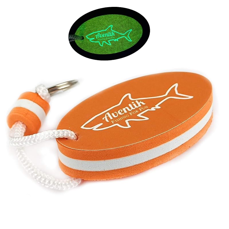 Chaveiro flutuante Riverruns com brilho no escuro, espuma EVA, argola de aço inoxidável, laranja e azul, 1 unidade