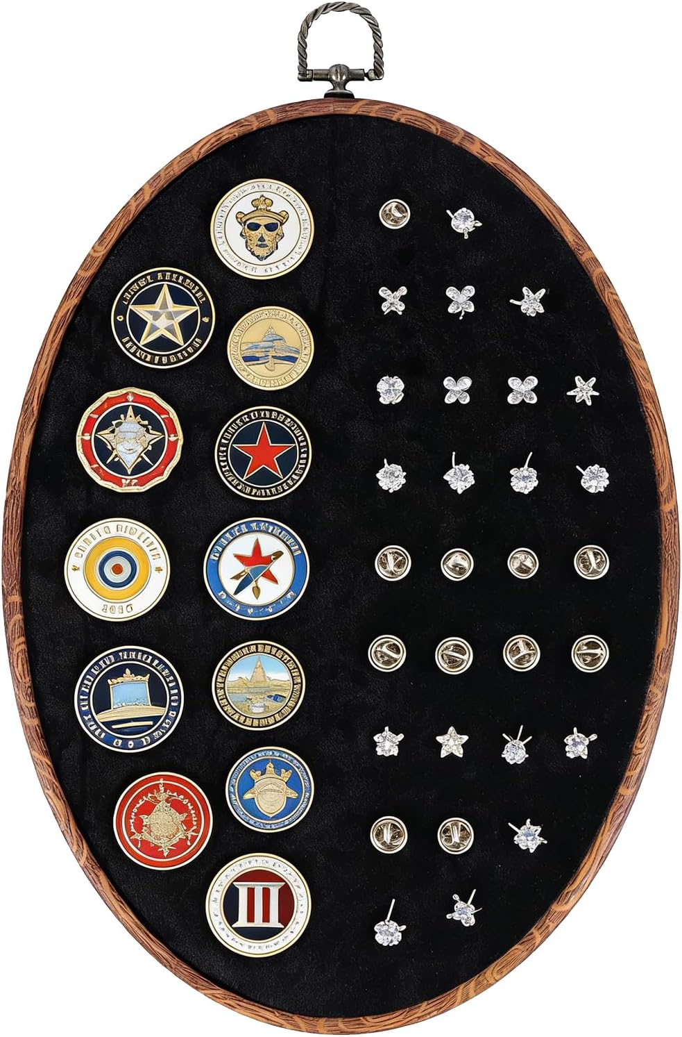 Winmany Oval Pin Display for Wall, Velvet Enamel Pin Board Frame, Cute Brooch & Stud Earring Holder, Decorative Room Decor for Pin Collectors, Bedrooms & Dorms
