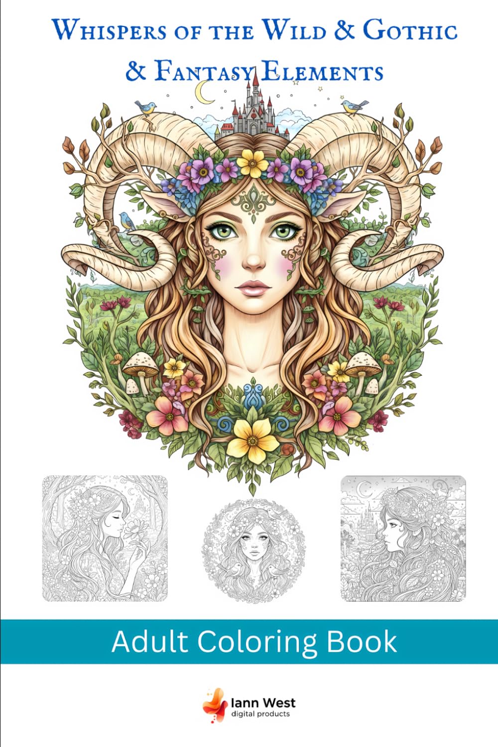 Dark Fantasy Coloring Book for Adults:Gothic Dragons, Demons & Mythical Maidens | 50 Intricate Anti-Stress Designs: Detailed gothic skulls, serpents, ... antistress patterns for grown-up relaxation