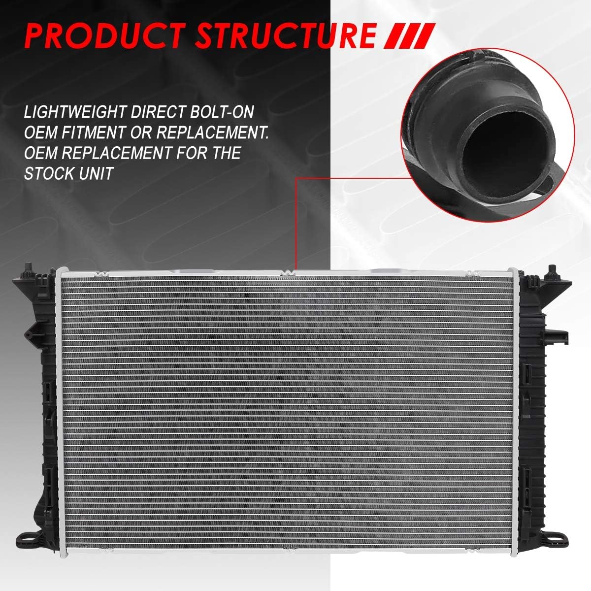 Auto Dynasty Radiator Compatible with 2010-2017 Audi A4 A5 A6 Q3 Q5 Allroad 2.0L CAED / 3.2L CALA AT, DPI 13188 Factory Style 1-Row Cooling Radiator, Aluminum Core