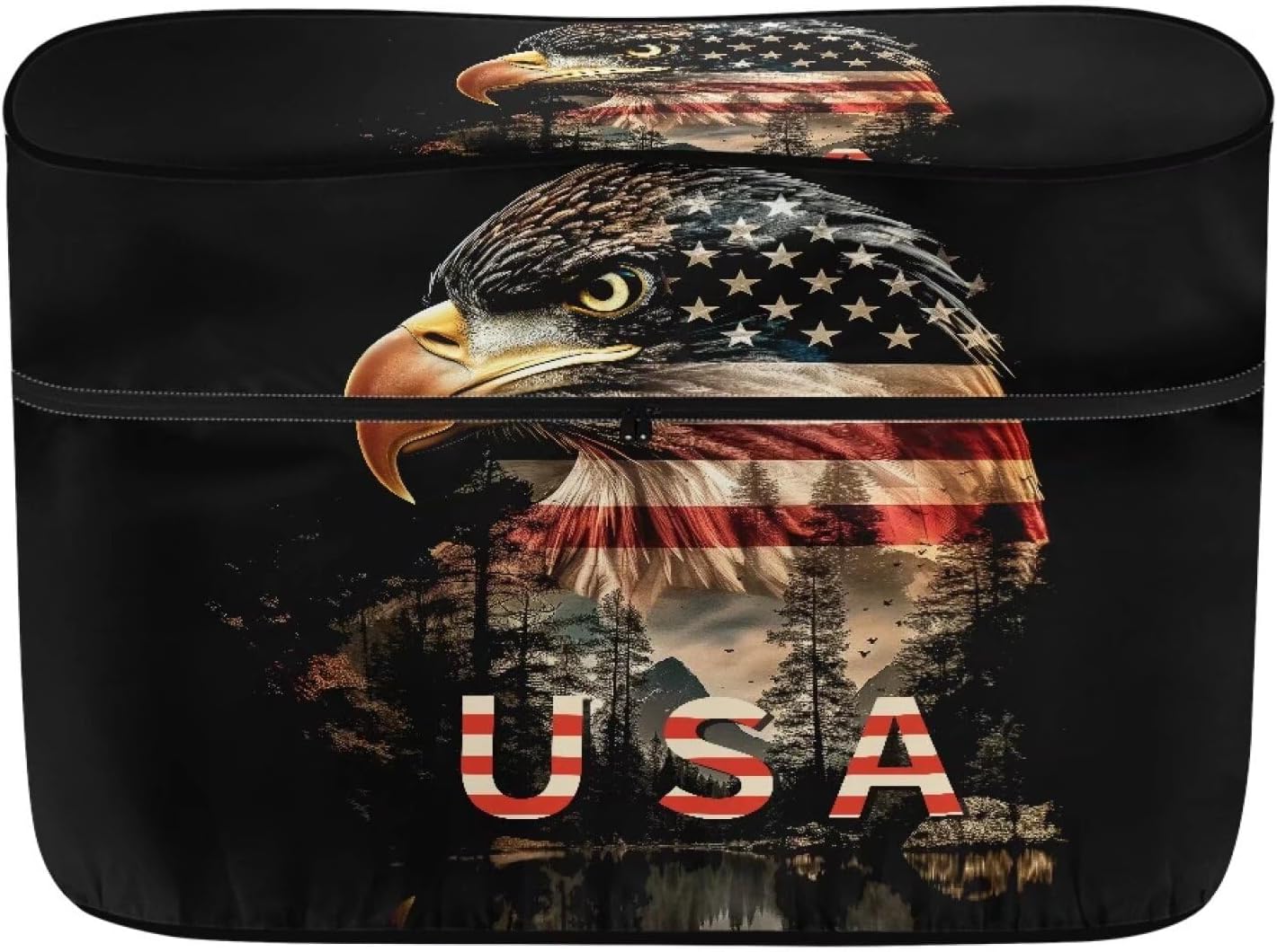 Black American Flag Travel Trailer Cover Camouflage Heavy Duty RV Camper Propane Tank Cover Fits 20LB Dual Propane Tanks Easy to Install