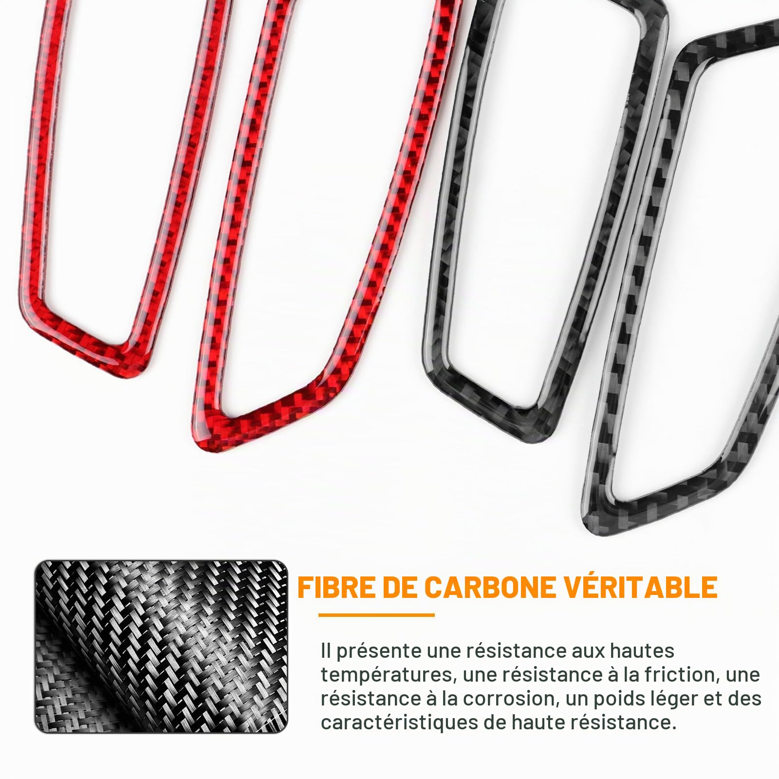 KUNGKIC Pour Renault Clio 5 MK5 2020 2021 2022 2023 2024 2025 Console centrale de voiture, tableau de bord, des deux côtés, cadre de sortie d'air, autocollant intérieur, accessoires décoratifs, cadeau