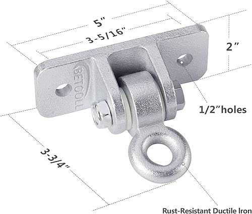 Miniatura 3 de BETOOLL HW9015 Set de 2 colgadores resistentes para hamaca para sets de madera parque infantil porche interior exterior y ganchos de cierre