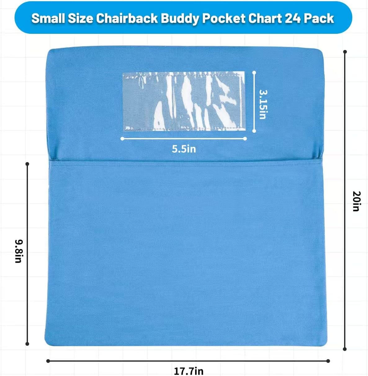 24 PCS Chair Pockets for Classrooms, 20"x17.7" Student Chair Organizers for Seating and Storage, Durable Seat Sacks for K-2, School and Home Use (Macaron 8 Colors, Large)