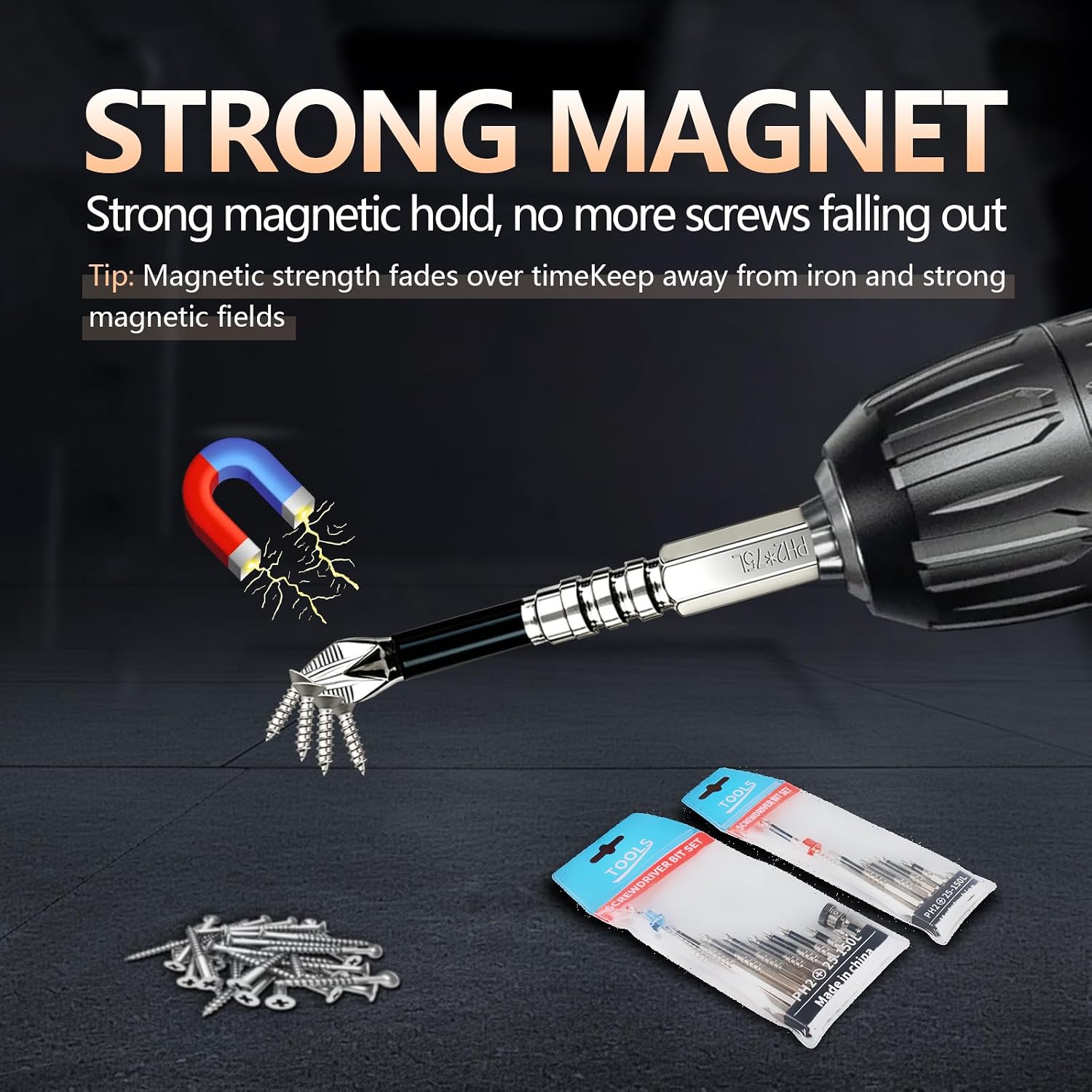 High Magnetic Screwdriver Drill Bit Set-10Pcs Fixion Tools K5 Non-Slip Bit image 3
