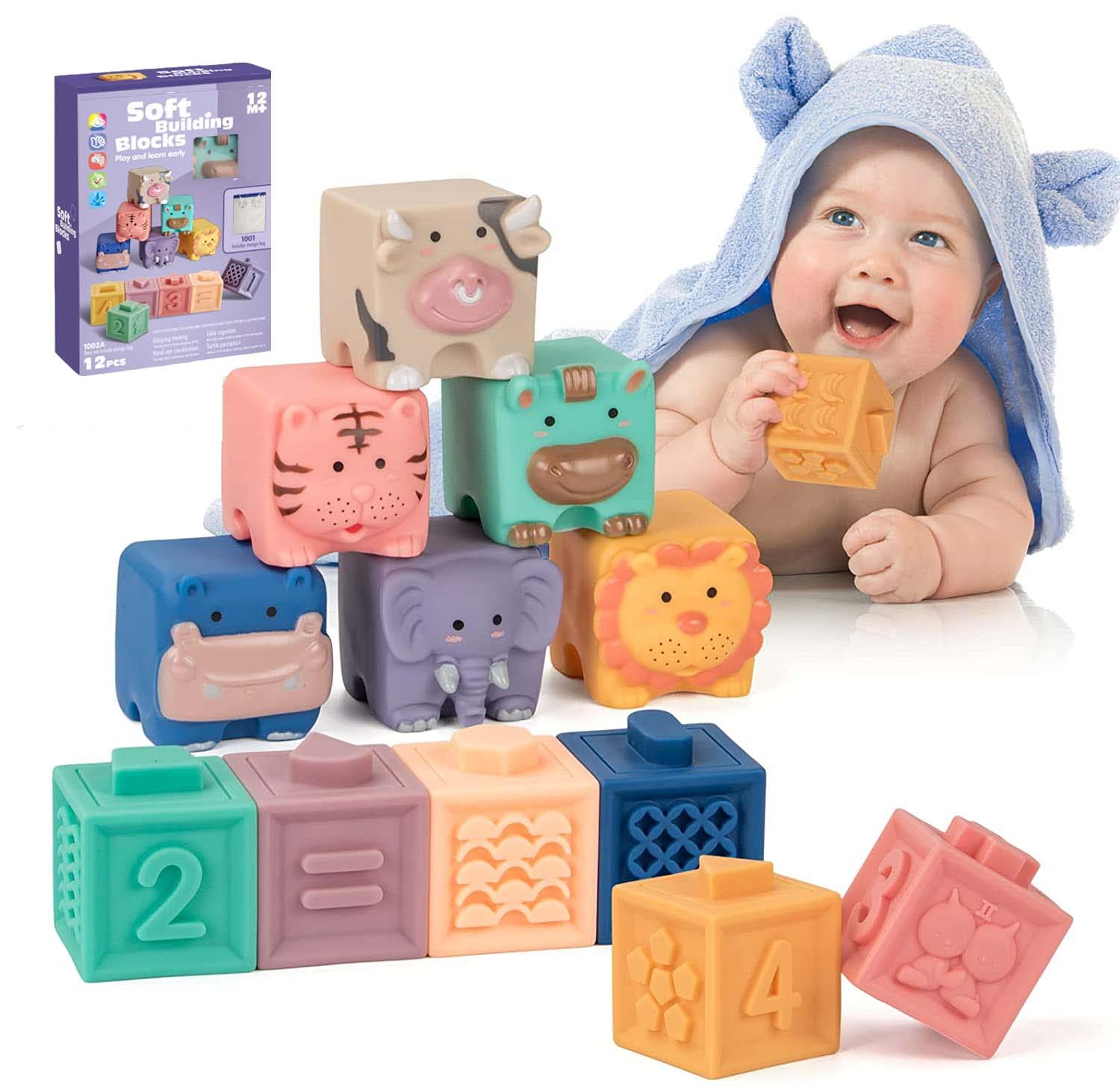 Buy Baby Blocks Toys Soft Stacking Blocks Baby Montessori Sensory Ball