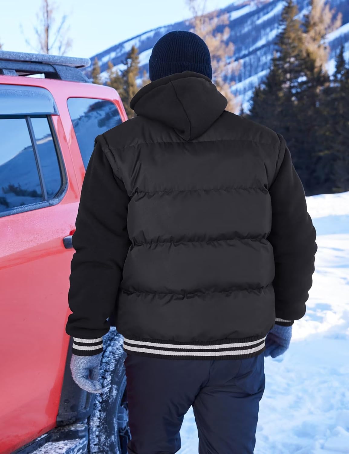 BEST SOUTH Men's Hooded Winter Coats Water Resistant Warm Thicken Insulated Full Zip Windproof Jackets with Pockets - Image 6