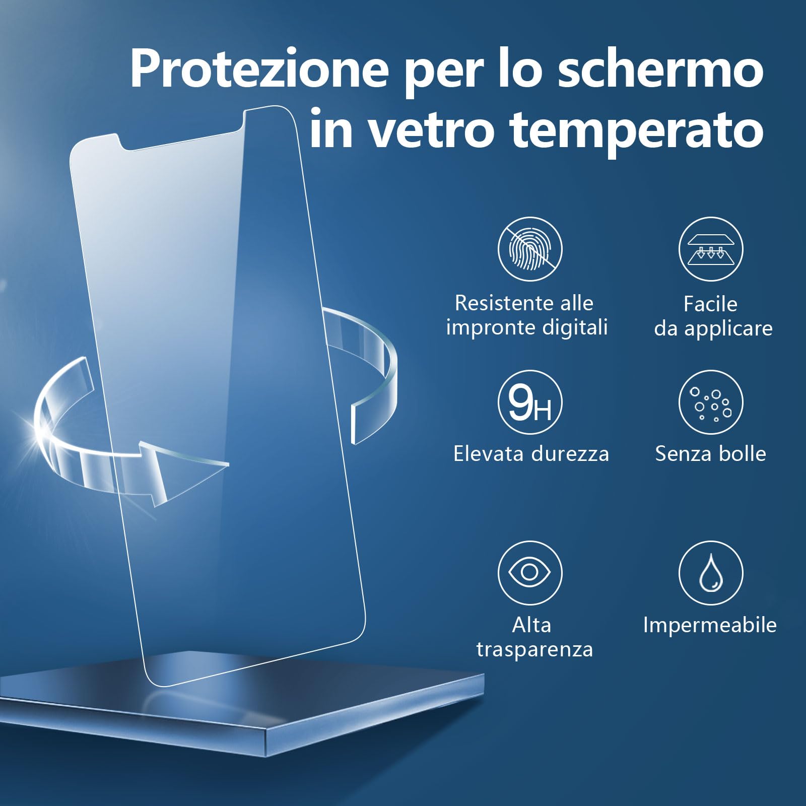 NEW'C 3 Pezzi, Vetro Temperato per iPhone 11 Pro Max e iPhone XS Max (6,5 Pollici), Pellicola Prottetiva Anti Graffio, Anti-Impronte, Durezza 9H, 0,33mm Ultra Trasparente, Resistente