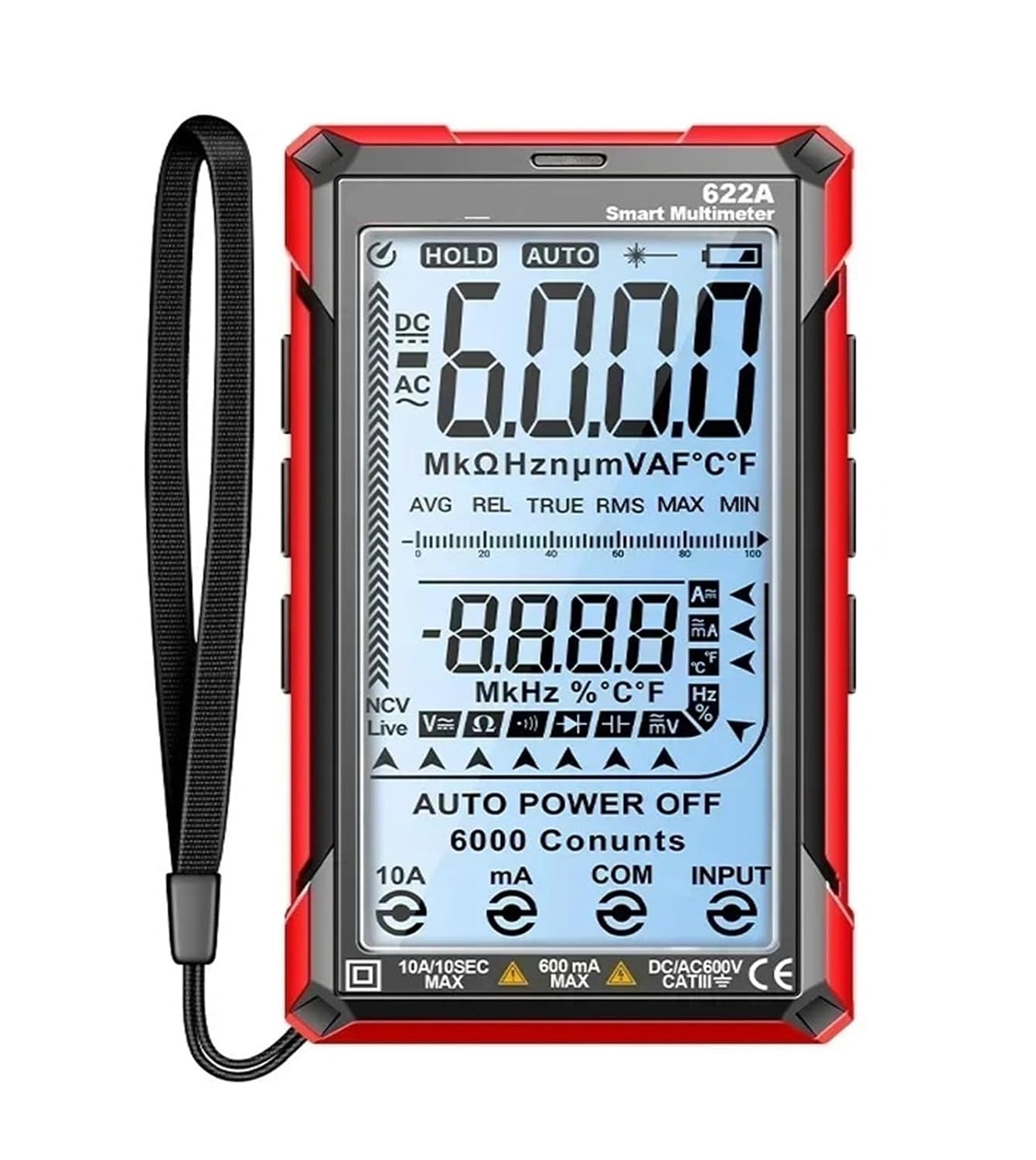 622A/622B Digital Multimeter AC/DC Voltage, Current, Capacitor, and Resistor(622A)