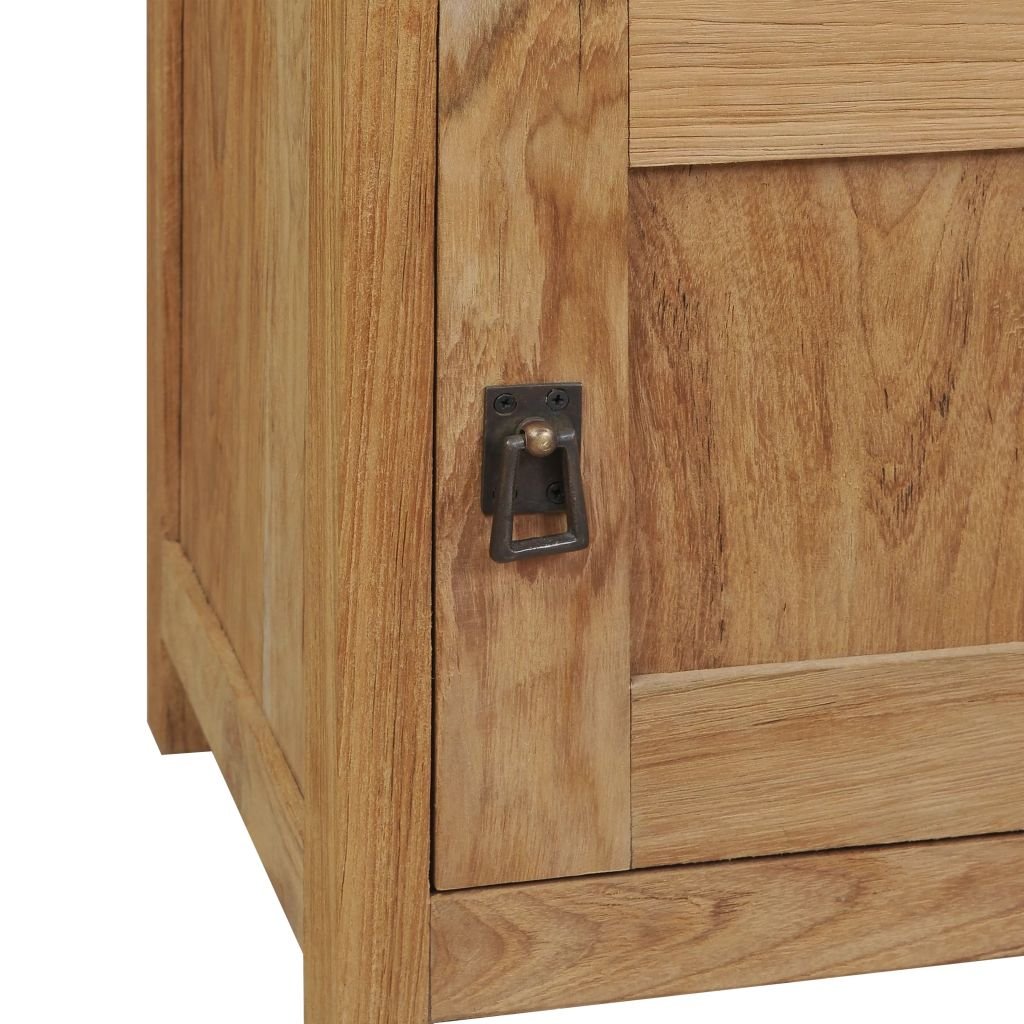 Homgoday Comodino in legno di teak massello, 40 x 30 x 50 cm, comodino, camera da letto, salotto