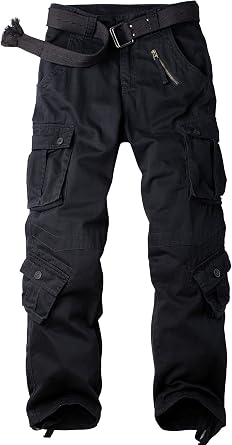 Mens Camo Cargo Work Pants Cotton Tactical Ripstop Casual Combat Pants with 8 Pockets