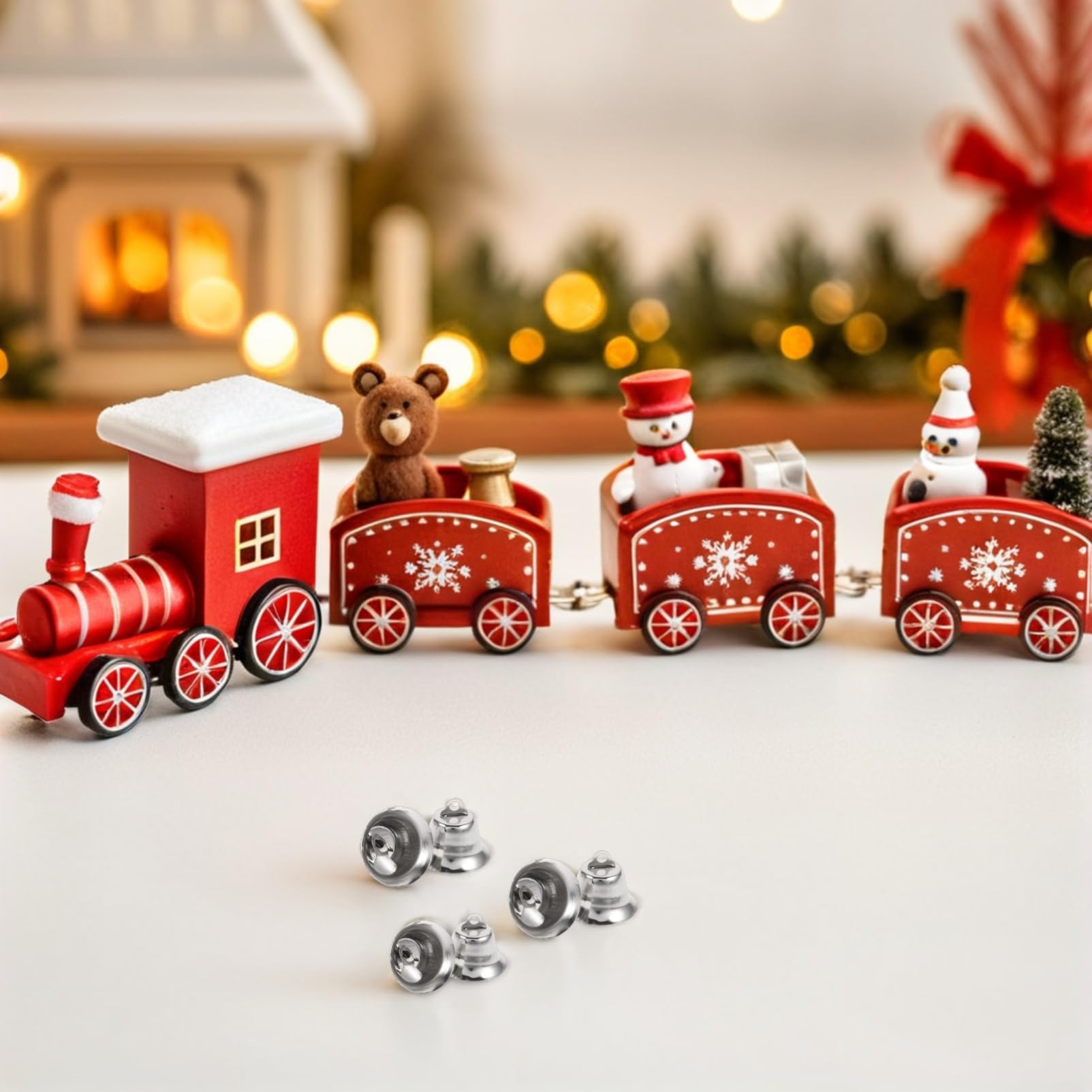 20 Clochettes de Noël en Métal Argenté 2,1 Cm pour Décoration de Sapin, 20 Pièces pour Bricolage Fête Suspendre Murale