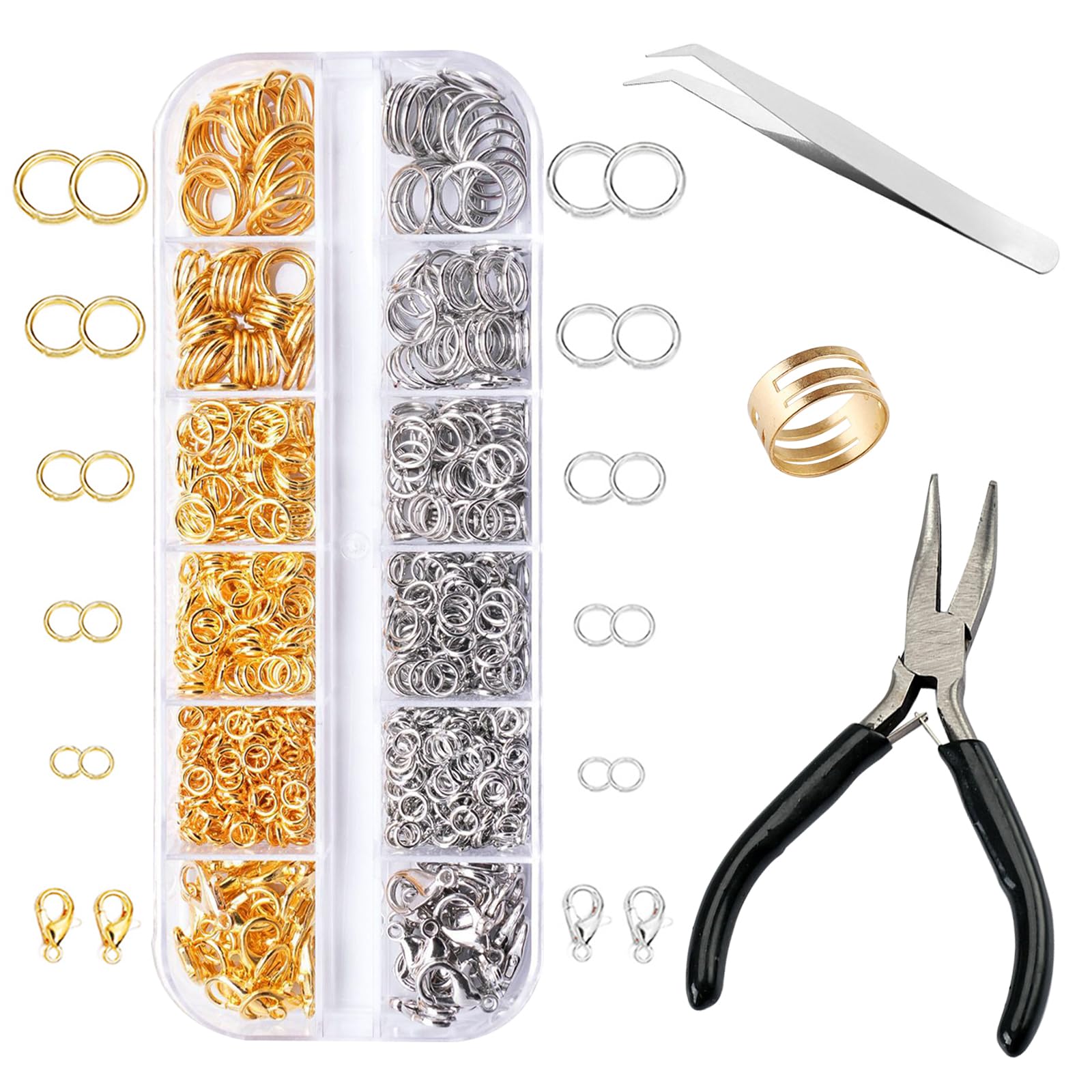 Photo 1 of 1200 PCS Jewelry Making Supplies,Open Jump Rings, for Necklace Repair