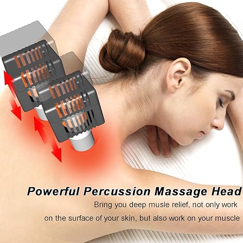 Miniatura 5 de Almohadilla térmica con masajeador para espalda y hombros completos, envoltura térmica de masaje grande para aliviar el dolor de espalda, 12 modos