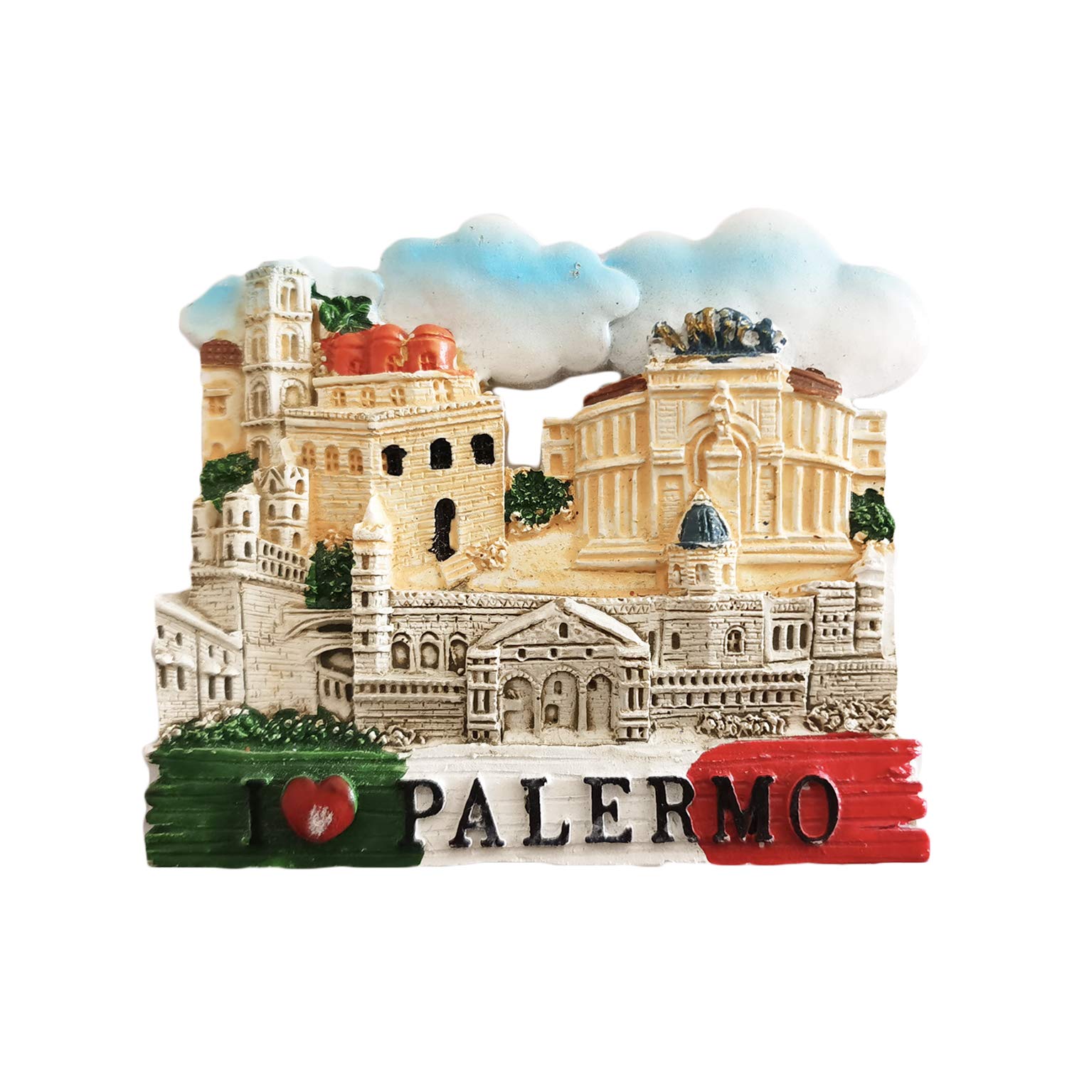 Wedarego Palermo Italy 3D Refrigerator Magnet Resin Travel Souvenirs,Handmade Home & Kitchen Decoration Palermo Fridge Magnet Collection Gift