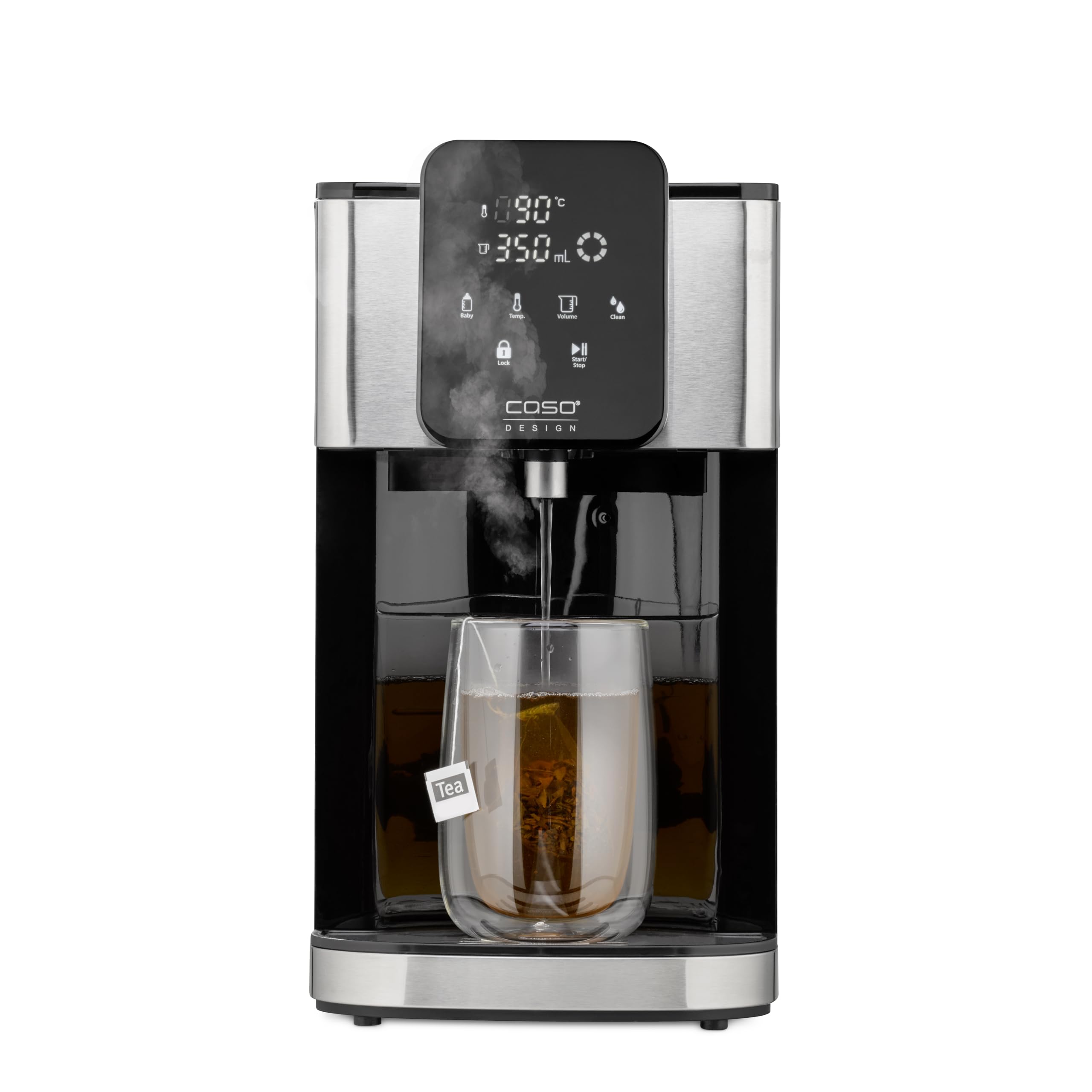 CASO HW 1660 Distributeur d'eau chaude - de l'eau chaude en quelques secondes, réservoir d'eau amovible de 4 litres, de 40 à 100°C, Idéal pour les familles et les restaurateurs