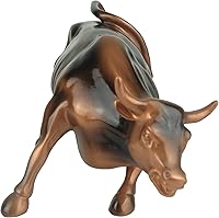 Vista 4 de Estatua oficial de bronce de Wall Street Bull Stock Market NYC (mediana 5 pulgadas)