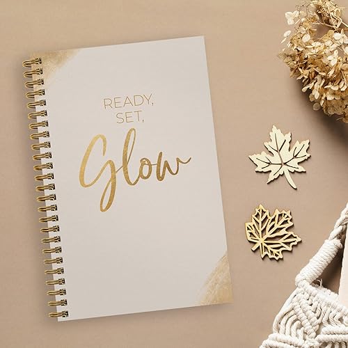 Miniatura 6 de Ready Set - Cuaderno brillante de 5.5 x 8.5 pulgadas, cuaderno en espiral con purpurina sintética, textura de oro sintético, 120 páginas de lista de