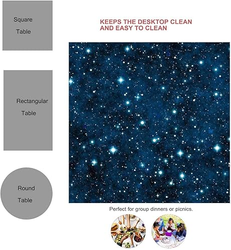 Miniatura 3 de Manteles de mesa elegantes de cielo estrellado con estrellas para boda, fiesta de vacaciones, 54 x 54 pulgadas