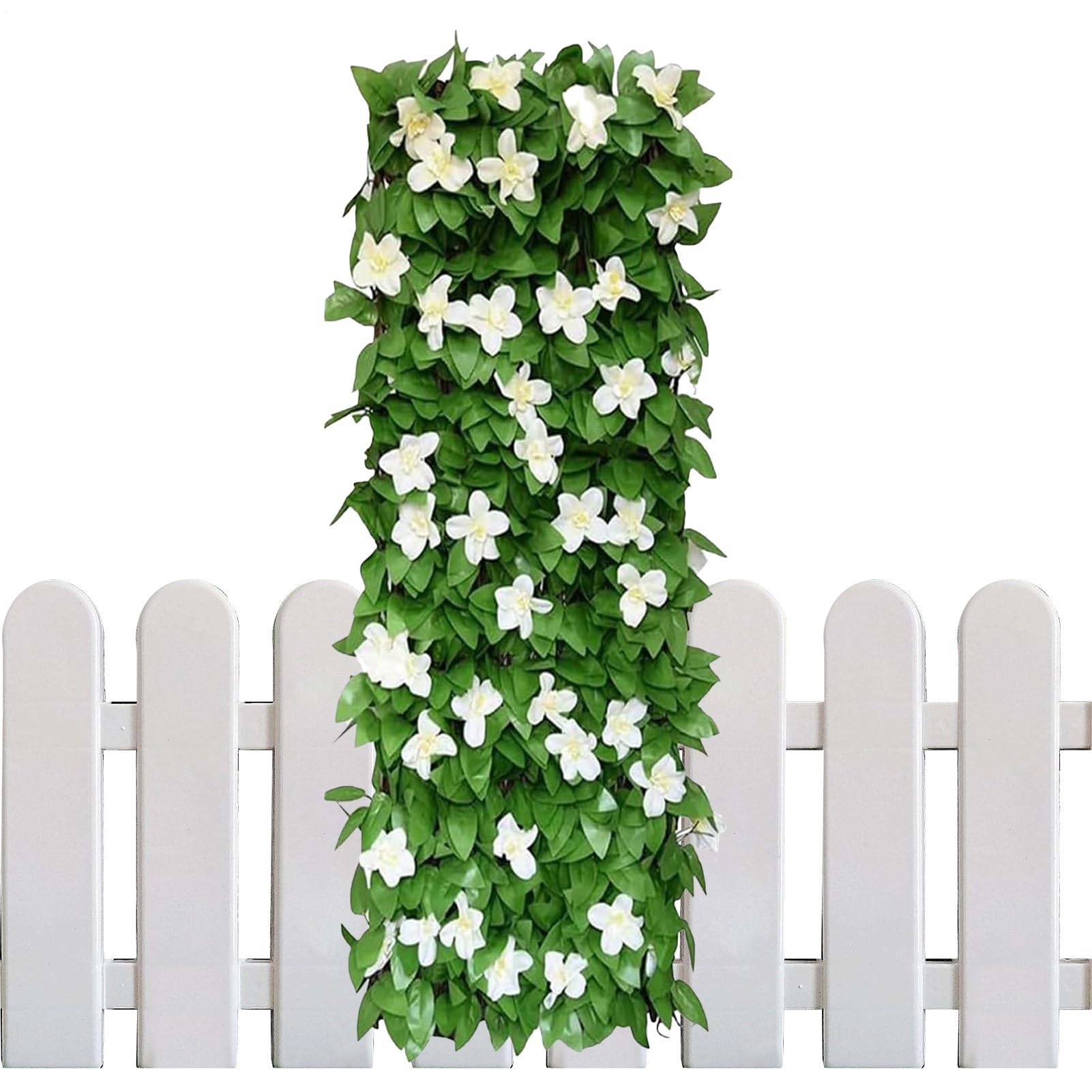 Valla de privacidad artificial expandible con flores para decorar tu terraza
