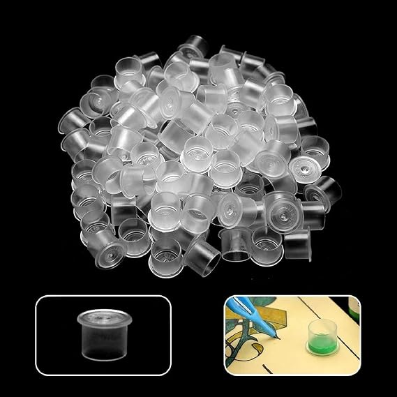 Tattoo Ink Caps Cups, 1000PCS Disposable Tattoo Pigment Cups Plastic Microblading Ink Cups with Base for Tattoo Supplies Tattoo Ink Tattoo Kits Eyebrow Microblading Tools (Mixed 1000pcs)