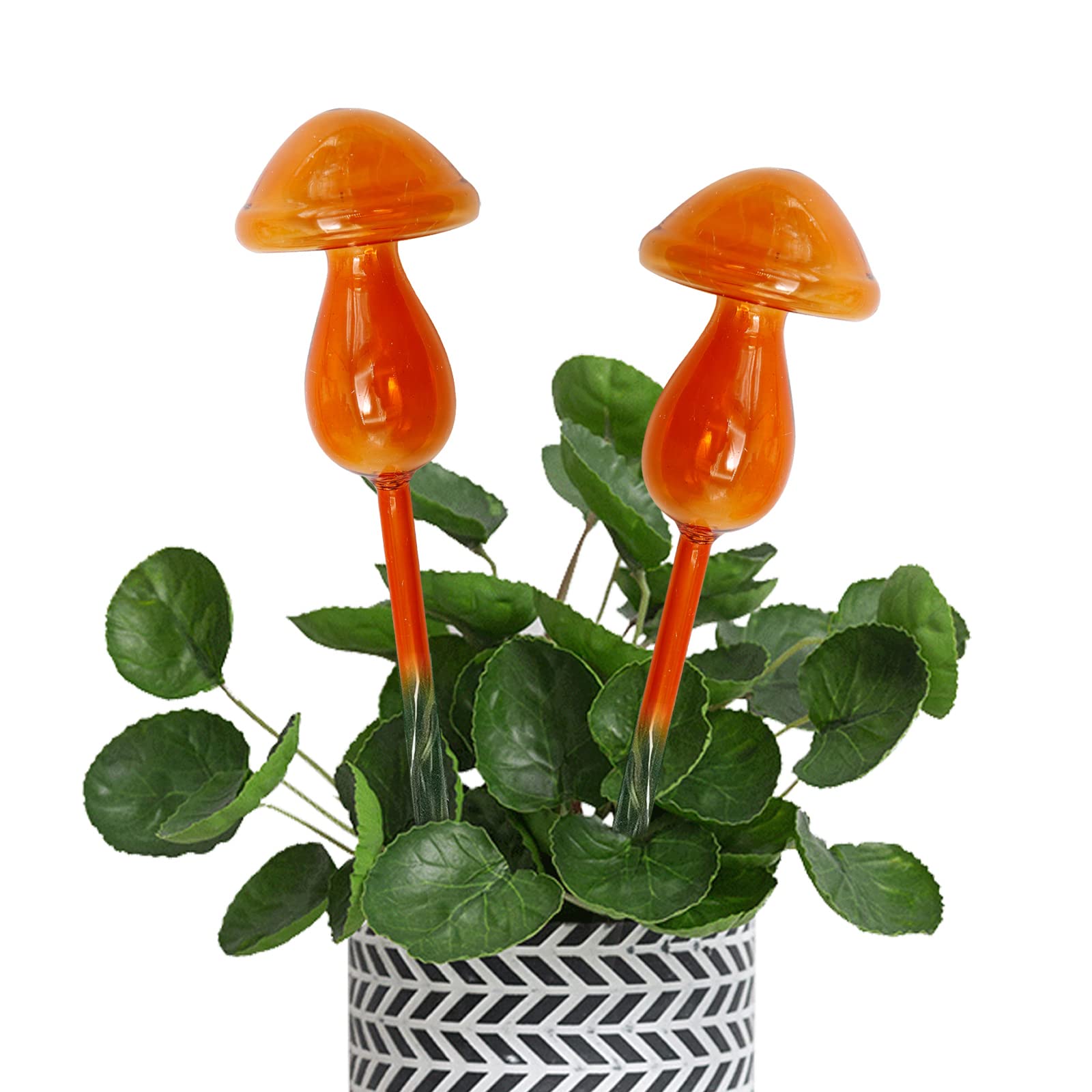 2 Stück Pilzpflanzenbewässerungskugeln aus Glas, selbstbewässernde Kugeln für Garten, Topfpflanzen, Innen- und Außenpflanzen (braun)