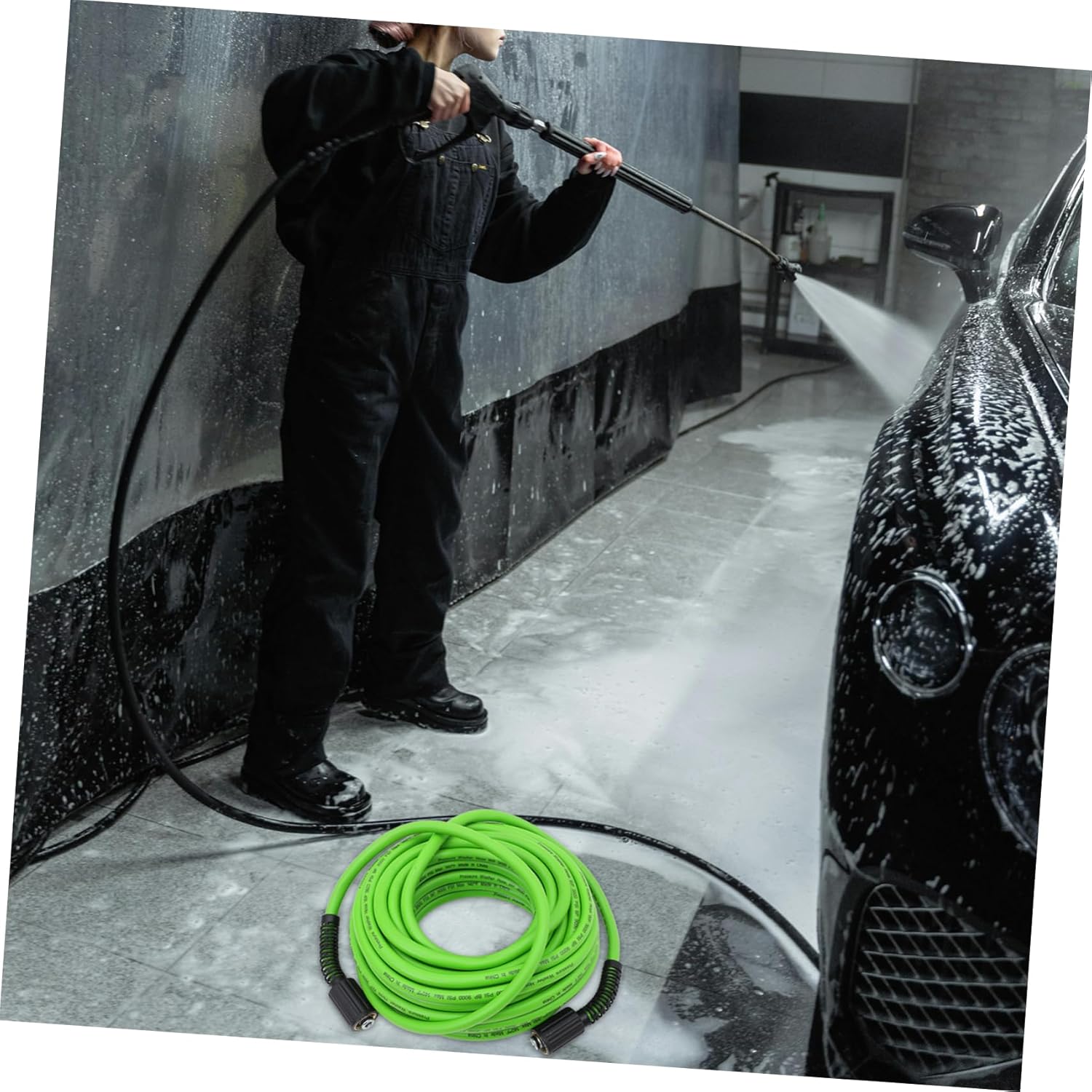 Mikinona High Pressure Extension Hose Explosionproof Water Outlet for Pressure Washer for Car Patio and Outdoor Cleaning User-Friendly Connector Design