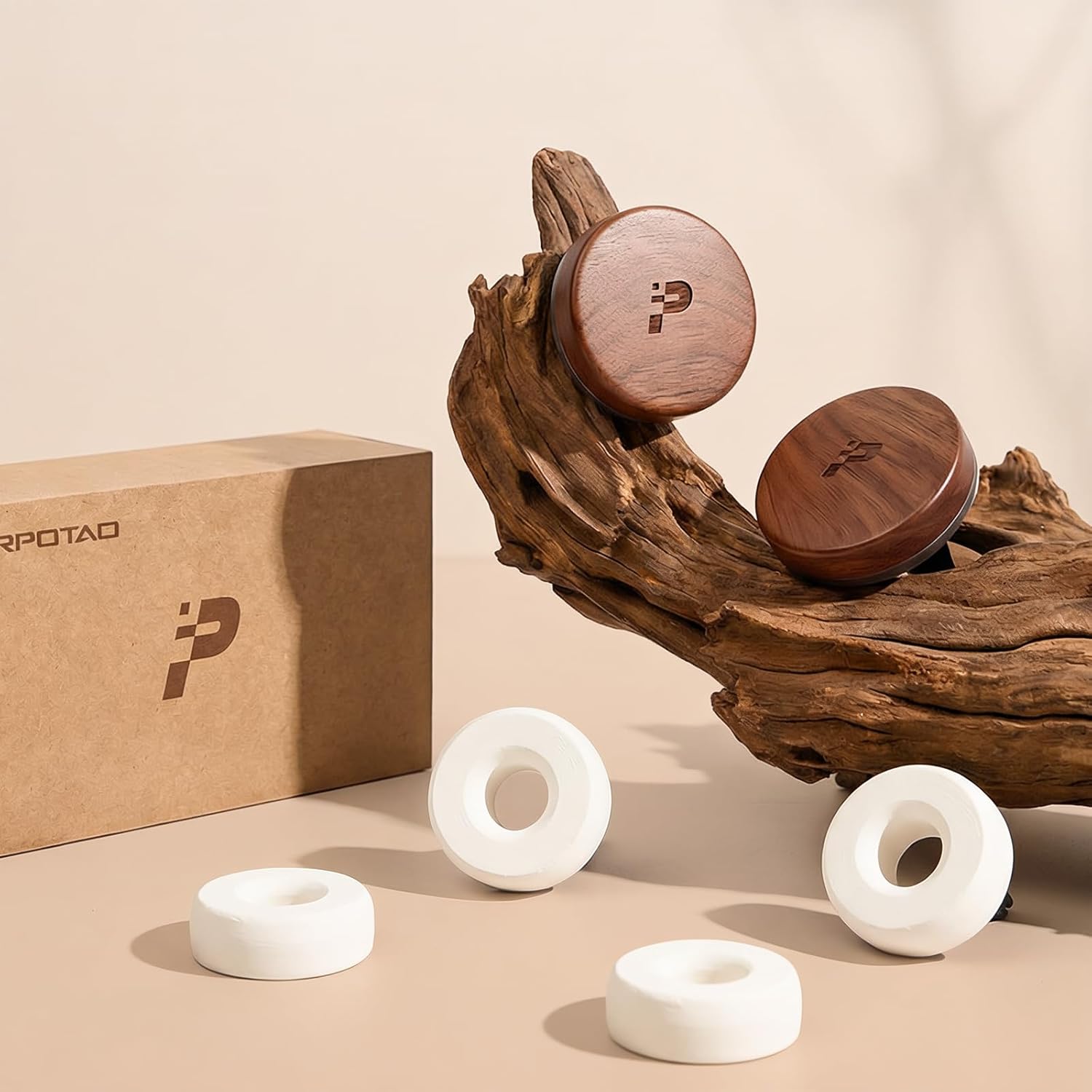 PERPOTAO Wooden Car Air Freshener Vent Clip, Refillable Essential Oil Diffuser with Long-Lasting Natural Scent, North American Walnut & Metal Auto Deodorizer, Includes 2 Clips + 4 Plaster Refills - Image 7