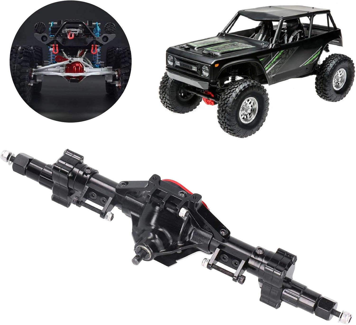 Onе-Dау Sаlе: Uр tо 40% оƒƒ Dilwe 1/10 Front Rear Axle, Aluminum Alloy Steel Axle 1/10 RC Car Model Upgrade Parts Accessory Compatible for SCX10(Rear Axle )