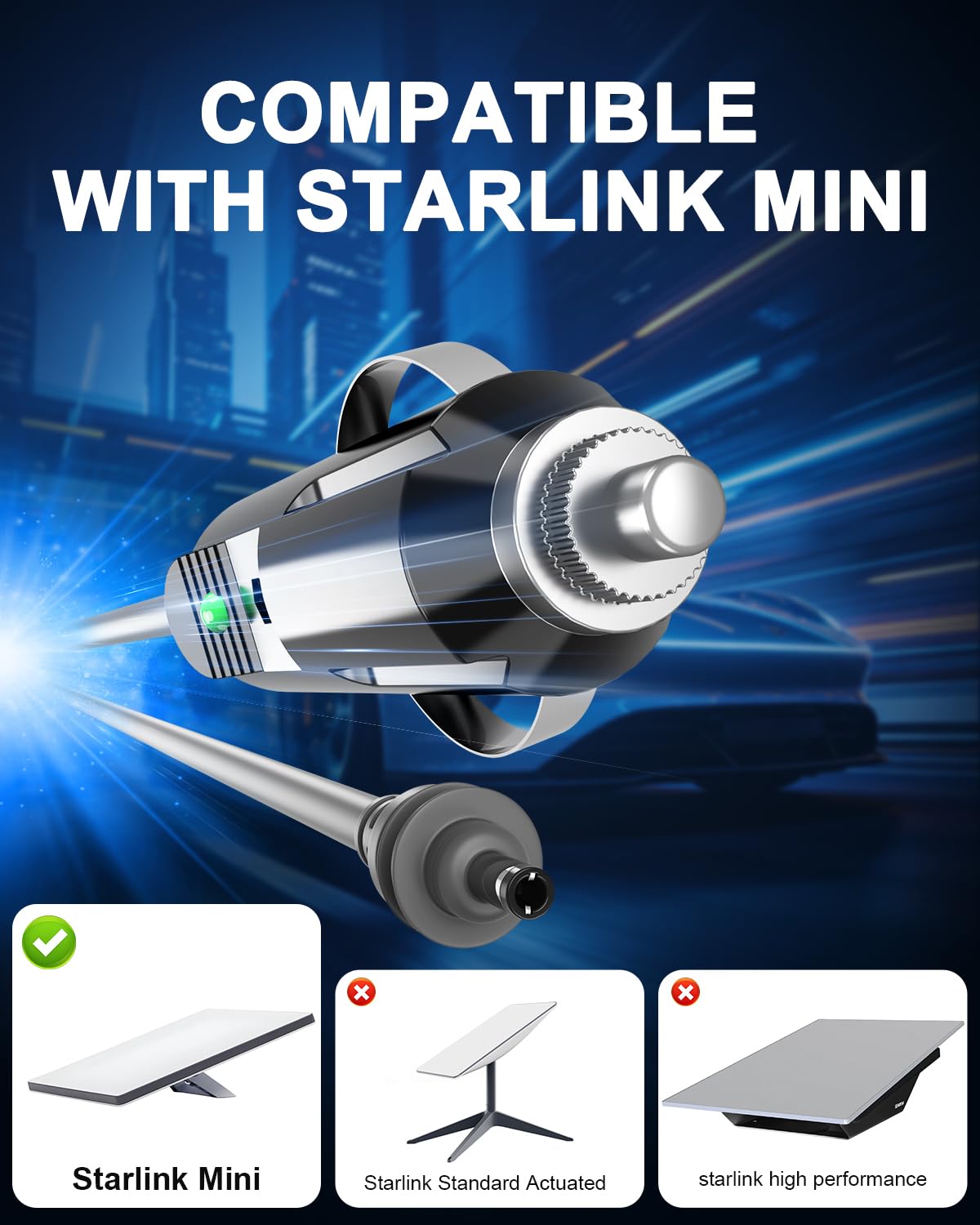 Starlink - Mini adaptador de coche de 12 V, 10 pies, 12 V-24 V CC cable de