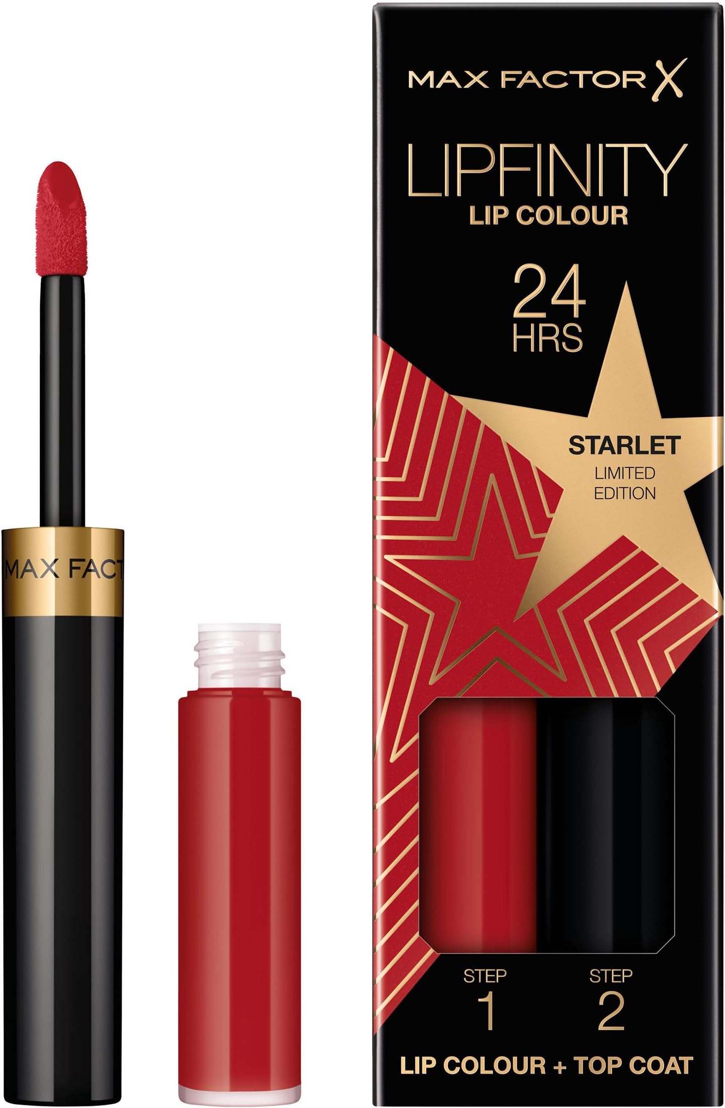 Lipfinity Starlet, Long-Lasting, Two Step Lipstick, Vibrant Colour, Hydrating, Lasts 24 Hrs, Matte Lip Colour With Glossy Top Coat, 4.2g