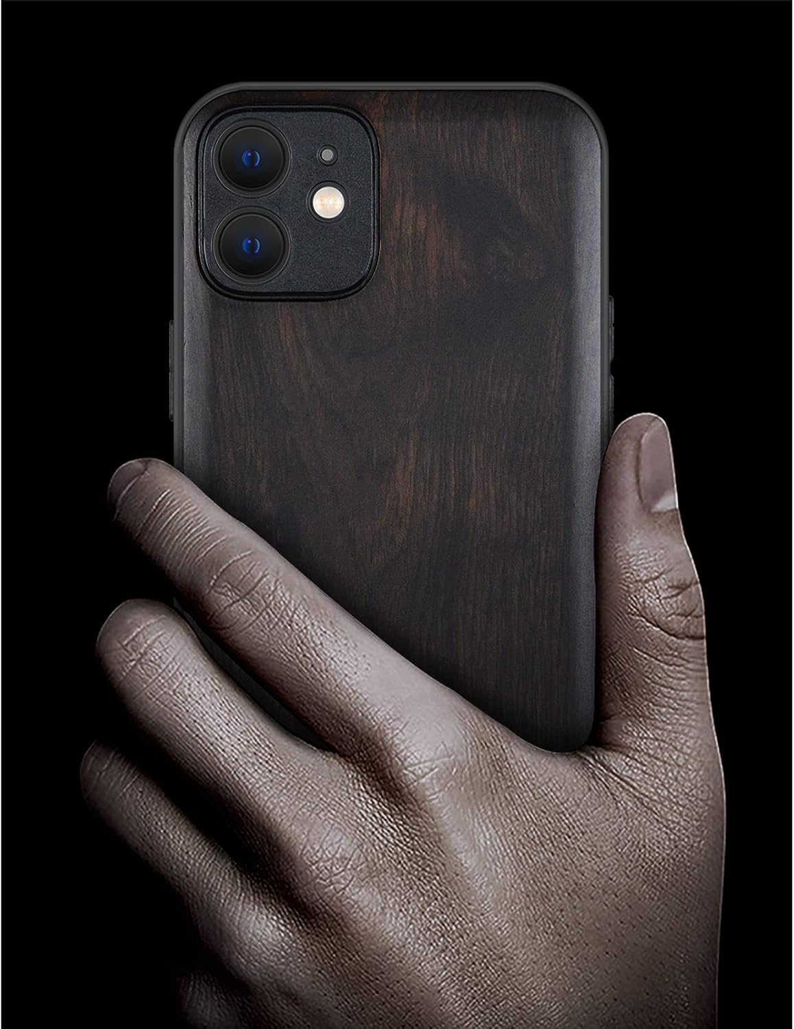 Carveit Natural Blackwood Magnetic Wood Case for iPhone 12 Case | MagSafe 2021, Hard Real Wood, Soft TPU, Shockproof, Hybrid Protective Cover, Unique & Classy, Wooden, Compatible with MagSafe
