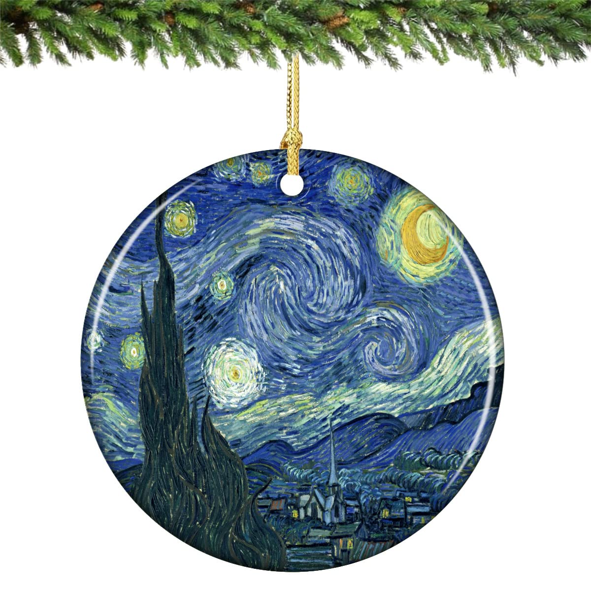 Décoration de Noël Nuit étoilée en porcelaine, cadeau idéal pour artistes