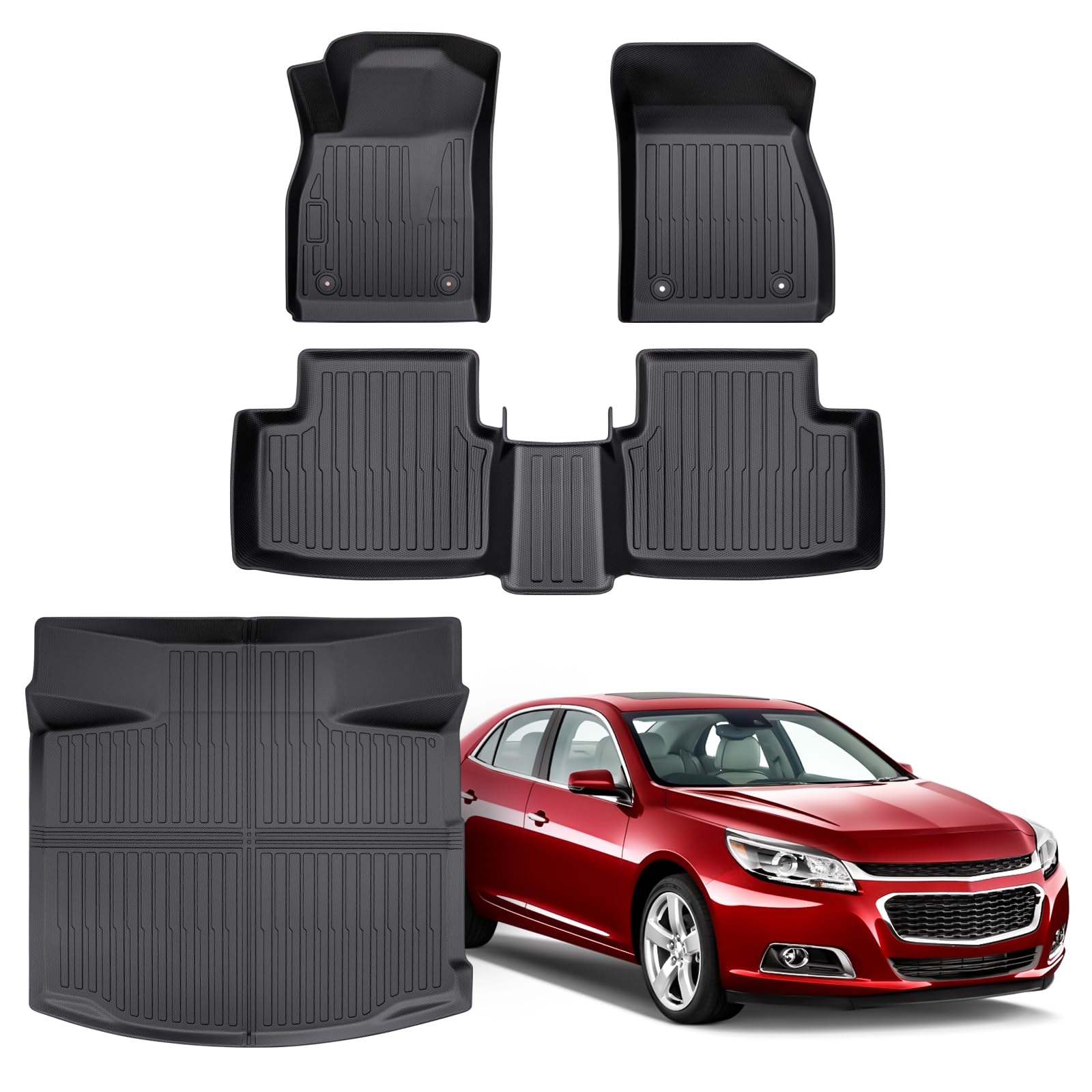 Alfombrillas para Chevrolet Malibu 2013, 2014 y 2015, para todo tipo de clima, personalizadas, juego completo, accesorios para Chevrolet Malibu LS, LT, LTZ ECO Premier Automotive, revestimientos de maletero, alfombras y tapetes.