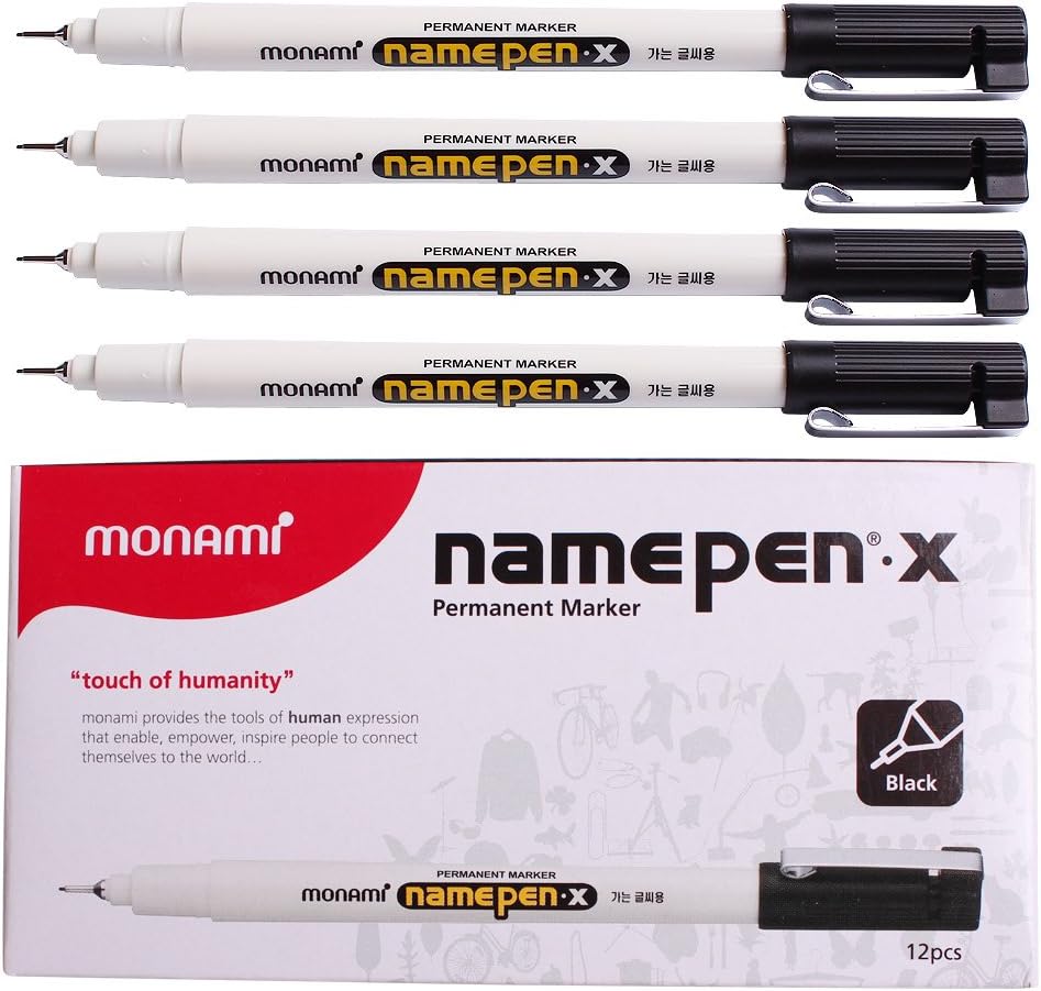 Name Pen X Fine/thin Permanent Marker Black Dozen Box (12pcs)