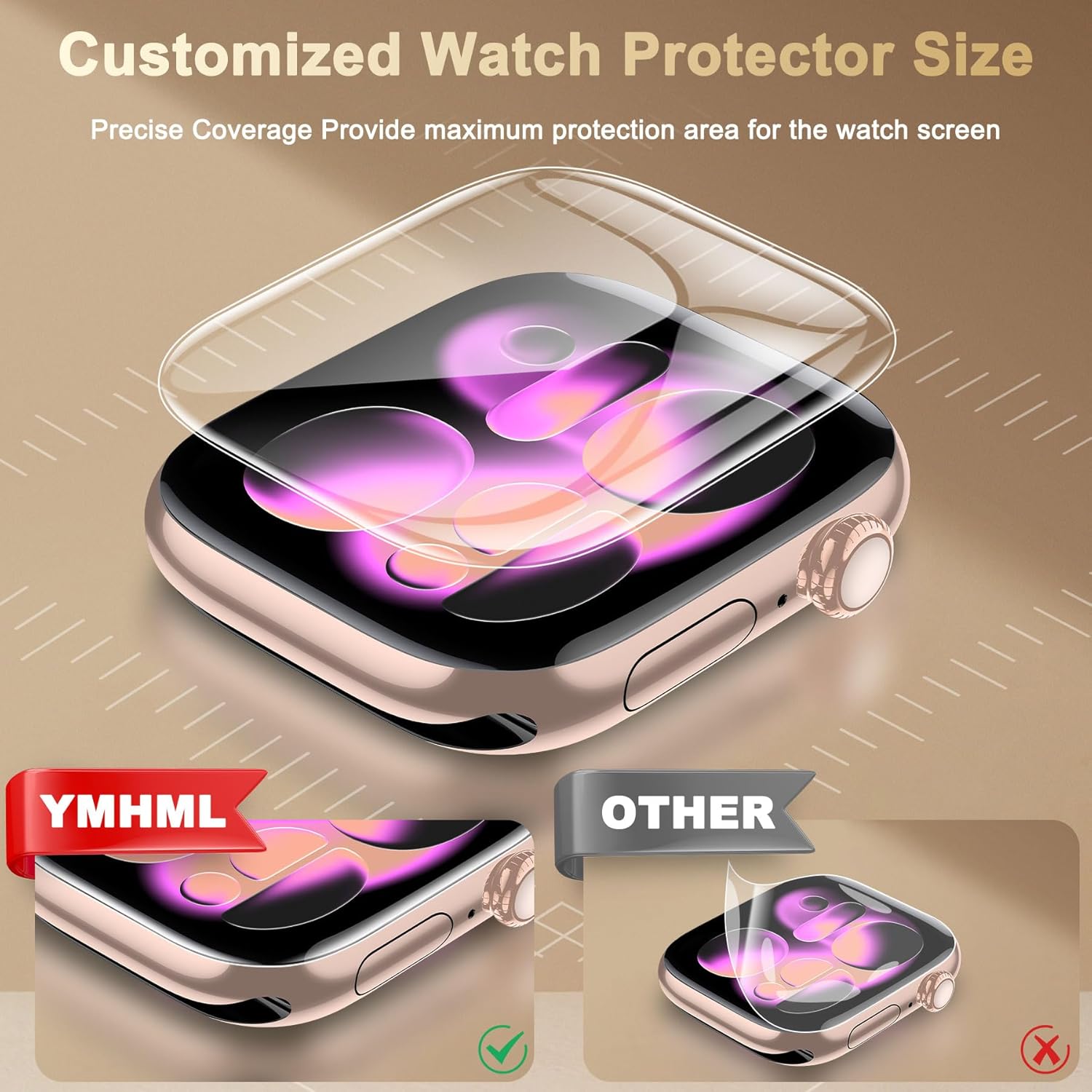 6 Pack Upgrade Screen Protector for Apple Watch Series 11 Series 10 42mm, [Not Peel off] Bubble Free full Coverage Anti-Scratch Clear Soft Film with [Automatic Align Tech] for iWatch Accessories thumbnail