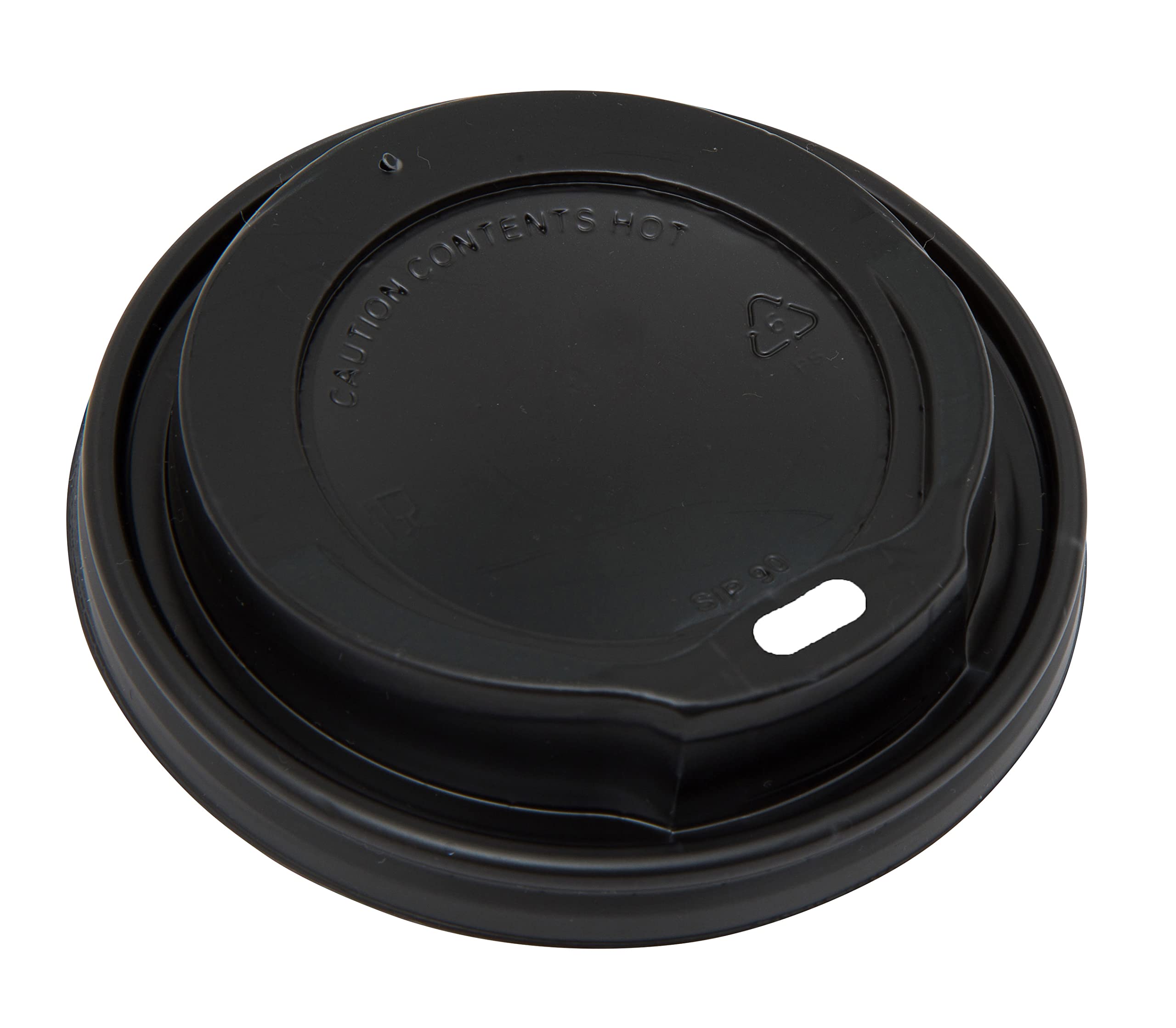 GoCoPack Sip Lids for Paper Coffee Cups: Pack of 100 Plastic White or Black Sip Lids to Fit 8oz or 12oz-16oz Paper Coffee Cups (Large to Fit 12oz-16oz Cups, Black)