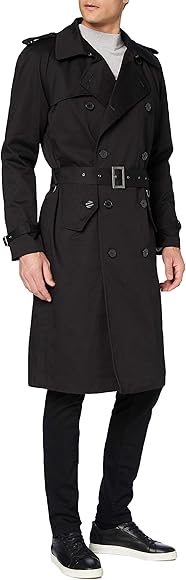 Black military trench coat Clearance