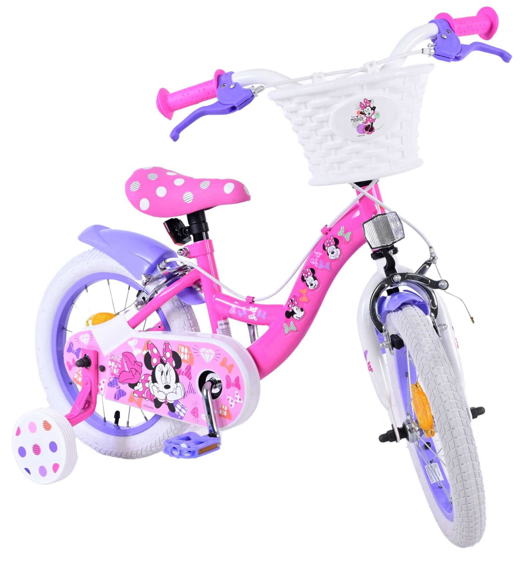 Disney Minnie Cutest Ever Vélo pour enfant 14" Rose – Sécurité et confort avec roues latérales amovibles et panier
