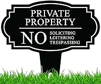 Vista 13 de Señal de No Solicitar para Casa, Señal de No Solicitar para Patio, 13"x13", Estacas Integradas Super Resistentes, Compuesto de Aluminio Libre