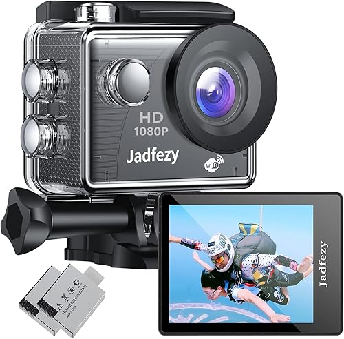Jadfezy Cámara de acción WiFi Ultra HD 1080P cámara deportiva de 12 MP pantalla LCD de 2 pulgadas cámara impermeable submarina de 984ft98 pies con 2