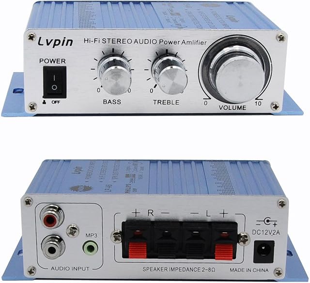 EARLYBIRD SAVINGS 12V Audio Amplifier - Mini Hi-Fi amplifier Mini Hi-Fi Audio Power Amplifier, No power supply