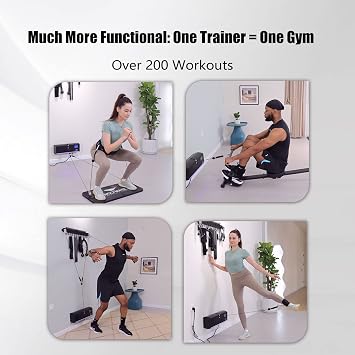 Smart Fitness Trainer Equipment - Strength Training Machine, Smart Fitness Trainer - Foldable Workout Device - Portable Workout Machine for Home Gym